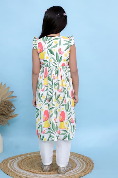 Kalp Chidiya Floral Print Cape Kurta Set 