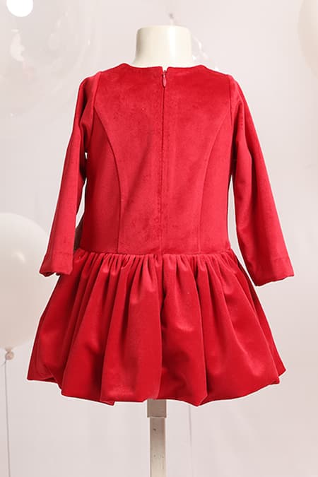 Pnk Isha Arora (Pink) Bow Embellished Red Dress 