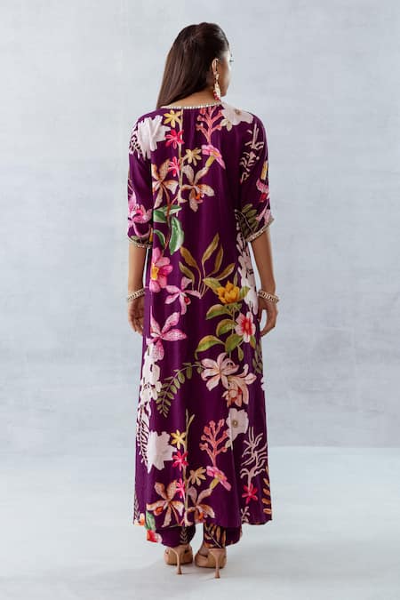 Aroop Shop India Floral Printed Kurta & Pant Set 