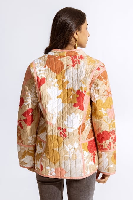 Aroop Shop India Floral Print Quilted Jacket 