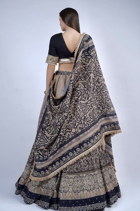 Neha & Tarun Floral Print Embroidered Lehenga Set 