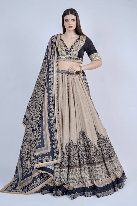 Neha & Tarun Floral Print Embroidered Lehenga Set 