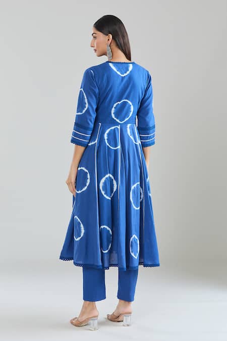 Samyukta Singhania Blue Tie-Dye Anarkali Pant Set 