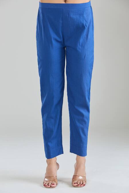 Naintara Bajaj Blue Cotton Lace V-neck Tie-dye Anarkali Pant Set Online at Aza Fashions Naintara Bajaj_Blue Cotton Lace V-neck Tie-dye Anarkali Pant Set _Online_at_Aza_Fashions