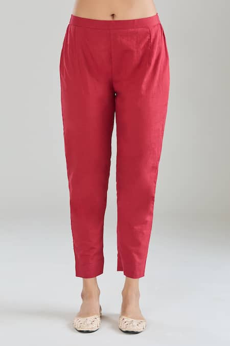 Naintara Bajaj Red Cotton Lace V-neck Tie-dye Pattern Anarkali Set Online at Aza Fashions Naintara Bajaj_Red Cotton Lace V-neck Tie-dye Pattern Anarkali Set _Online_at_Aza_Fashions