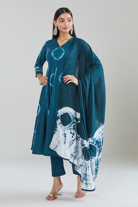 Samyukta Singhania Tie-Dye Anarkali Set with Dupatta & Pant 