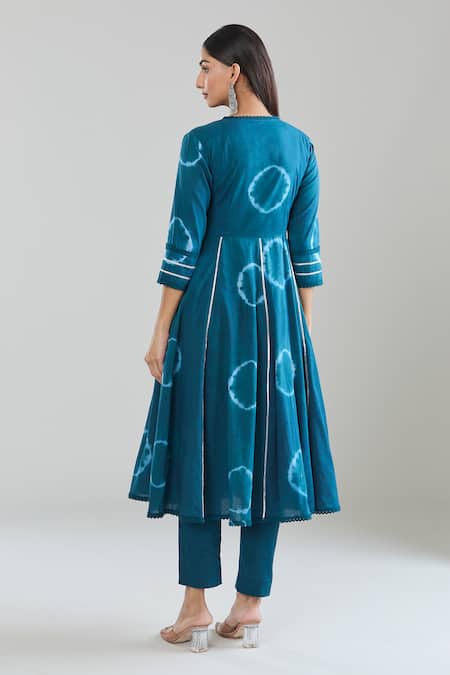 Samyukta Singhania Tie-Dye Anarkali Set with Dupatta & Pant 