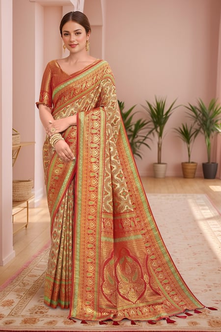 Samyukta Singhania Abstract Woven Saree With Blouse 