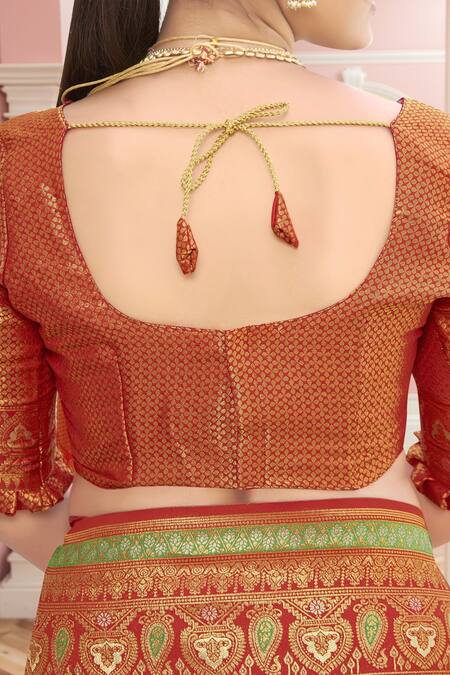 Shop Naintara Bajaj Orange , Satin Embroidery, Tassels Abstract Woven Saree With Blouse Online at Aza Fashions Shop_Naintara Bajaj_Orange , Satin Embroidery, Tassels Abstract Woven Saree With Blouse _Online_at_Aza_Fashions