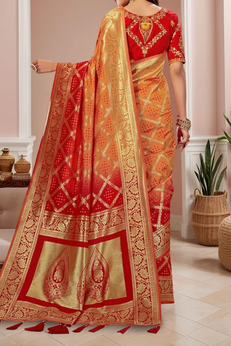 Samyukta Singhania Floral Geometric Woven Saree & Blouse 