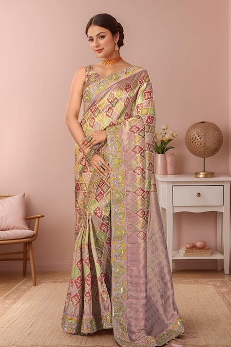 Samyukta Singhania Floral Woven Saree With Blouse 