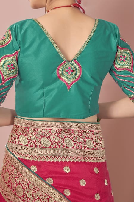 Samyukta Singhania Bloom Woven Saree Set With Blouse 