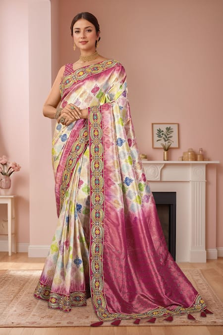 Samyukta Singhania Mughal Floral Woven Saree Set 