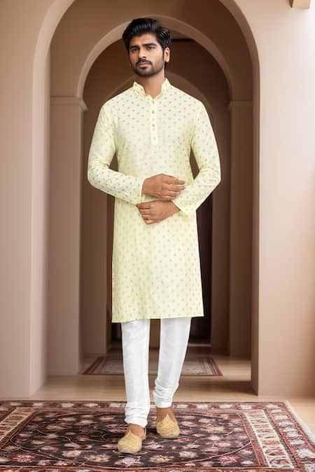 Arihant Rai Sinha Autumn Leaf Woven Kurta Set 