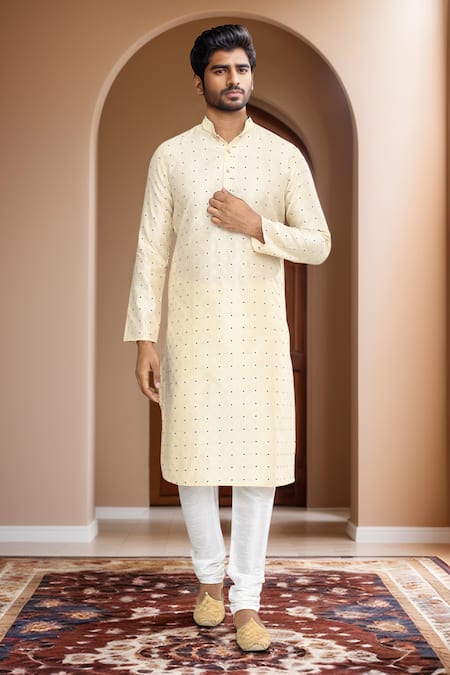 Arihant Rai Sinha Checkered Brocade Woven Kurta Set 