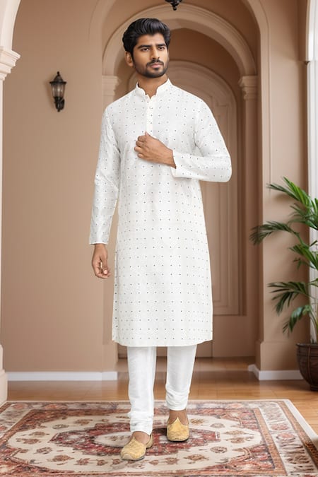 Arihant Rai Sinha Geometric Brocade Pattern Kurta Set 