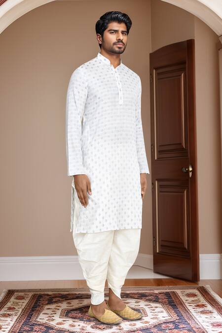 Buy_Arihant Rai Sinha_Off White Kurta Brocade, Patiala Art Silk Woven And Set