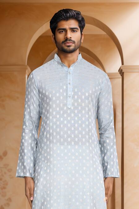 Buy_Arihant Rai Sinha_Gray Brocade, Silk Woven Kurta And Patiala Set