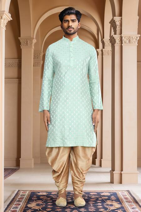 Buy_Arihant Rai Sinha_Green Brocade, Silk Woven Buttoned Placket Kurta And Patiala Set
