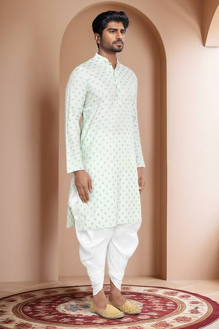 Buy_Arihant Rai Sinha_Green Brocade, Silk Woven Straight Kurta With Patiala_Online_at_Aza_Fashions
