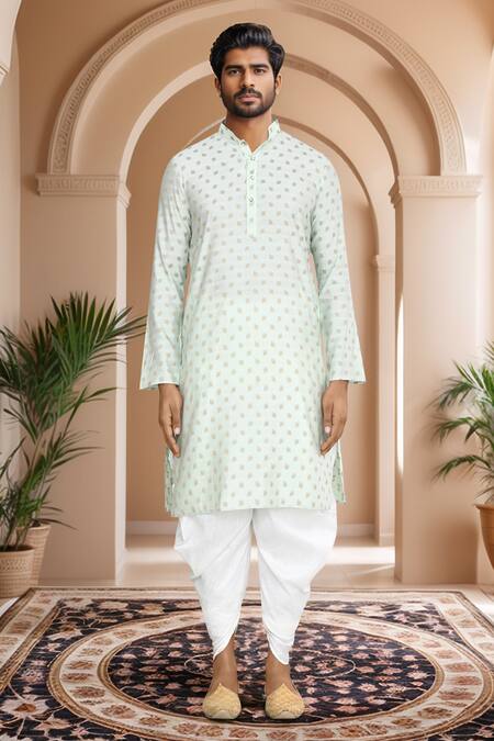 Buy_Arihant Rai Sinha_Green Brocade, Silk Woven Straight Kurta With Patiala