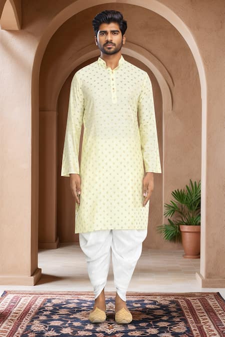 Buy_Arihant Rai Sinha_Yellow Brocade, Silk Woven Kurta And Patiala Set