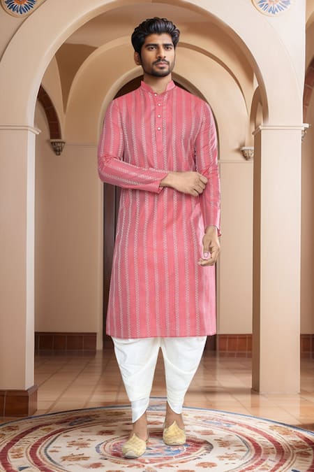 Arihant Rai Sinha Woven Band Collar Kurta & Patiala Set 