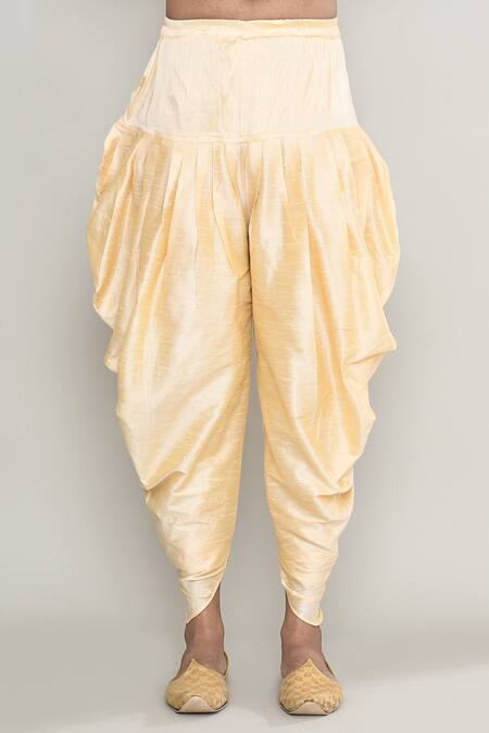 Shop_Arihant Rai Sinha_Peach Brocade, Silk Straight Woven Kurta With Patiala