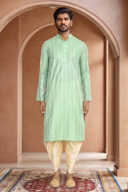 Shop Arihant Rai Sinha Green Brocade, Silk Woven Kurta And Patiala Set Online at Aza Fashions Shop_Arihant Rai Sinha_Green Brocade, Silk Woven Kurta And Patiala Set_Online_at_Aza_Fashions