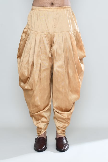 Shop_Arihant Rai Sinha_Yellow Brocade, Silk Embroidery Woven Leaf Motif Kurta Set