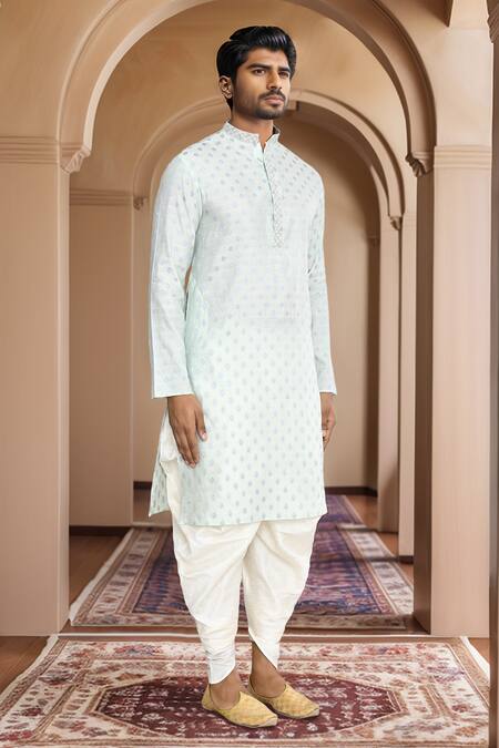 Buy_Arihant Rai Sinha_Green Brocade, Silk Embroidery Woven Geometric Kurta With Patiala Pant