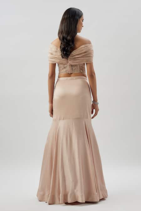 Divya Kanakia Pink Embroidered Mermaid Lehenga & Corset 