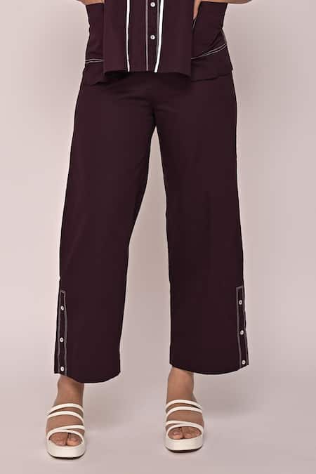 Escape By Aishwarya_Black Cotton Satin Katha Collar Boxy Layered Shirt With Pant _Online_at_Aza_Fashions