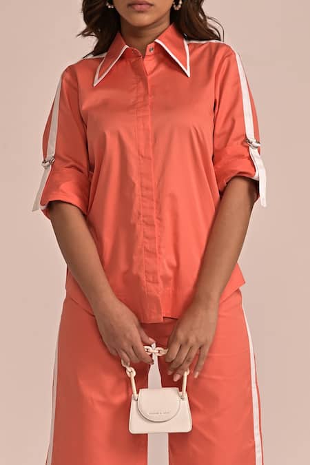 Escape By Aishwarya Solid Foldable Sleeves Shirt With Pant 
