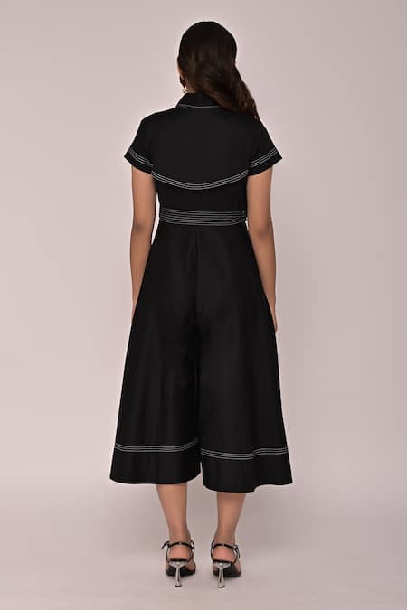 Escape By Aishwarya Katha Embroidered Black Jumpsuit 