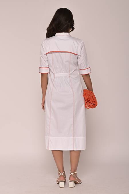 Escape By Aishwarya Embroidered Collared Midi Dress 