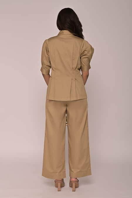 Escape By Aishwarya Tuck Puff Sleeve Top & Pant Set 