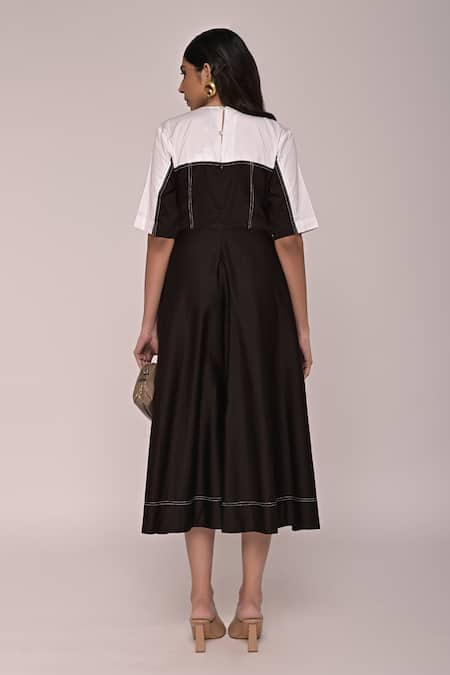 Escape By Aishwarya Black & White Colorblocked Jumpsuit 