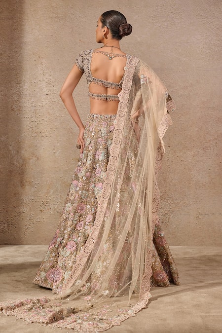 Tarun Tahiliani Floral Bloom Embroidered Bridal Lehenga Set 