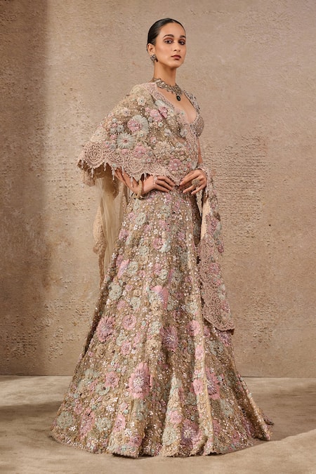 Tarun Tahiliani Floral Bloom Embroidered Bridal Lehenga Set 