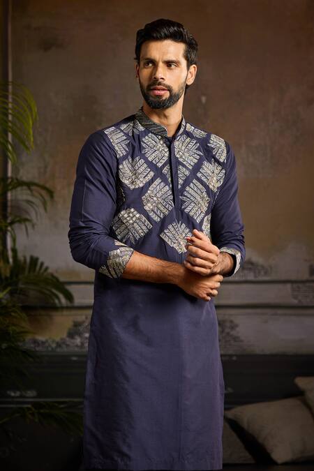 Buy Diyarajvvir Blue Cotton, Silk Cut Work, Zari Embroidered Fan Pattern Kurta And Pant Set Online at Aza Fashions Buy_Diyarajvvir_Blue Cotton, Silk Cut Work, Zari Embroidered Fan Pattern Kurta And Pant Set _Online_at_Aza_Fashions