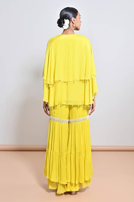 Keith Gomes Flower Hand Embroidered Tunic & Gharara Set