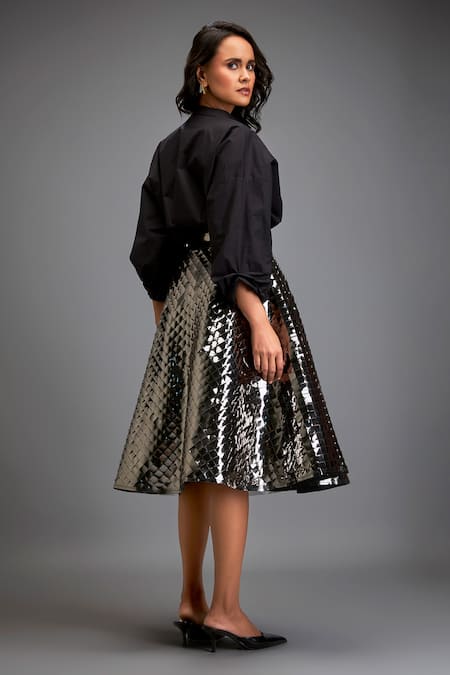 Deepika Arora 3D Textured A-Line Skirt 