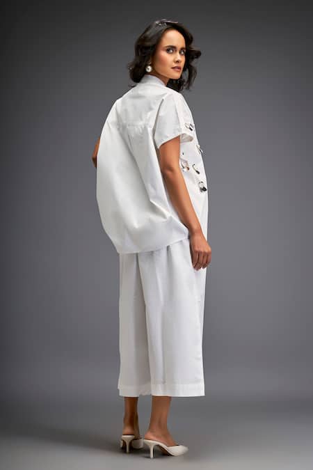 Deepika Arora Gunmetal Disk Embellished Shirt & Pant Set 