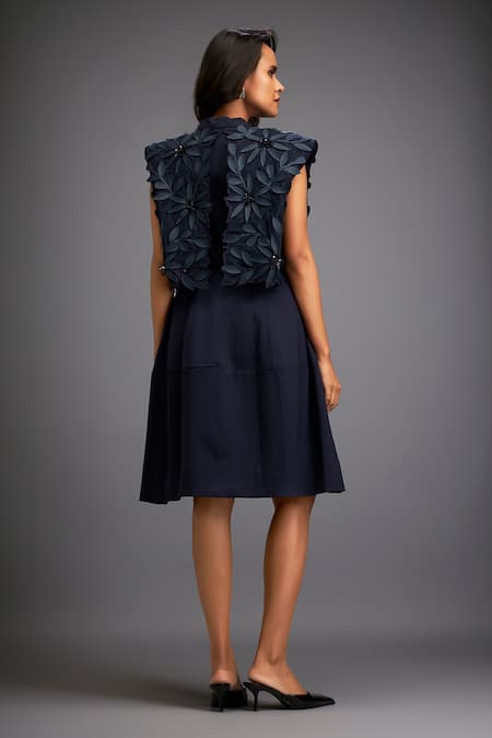 Deepika Arora Floral Applique Jacket With Tiered Dress 