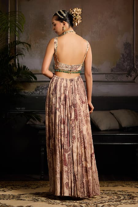 Diyarajvvir Gul Print Gathered Maxi Dress 