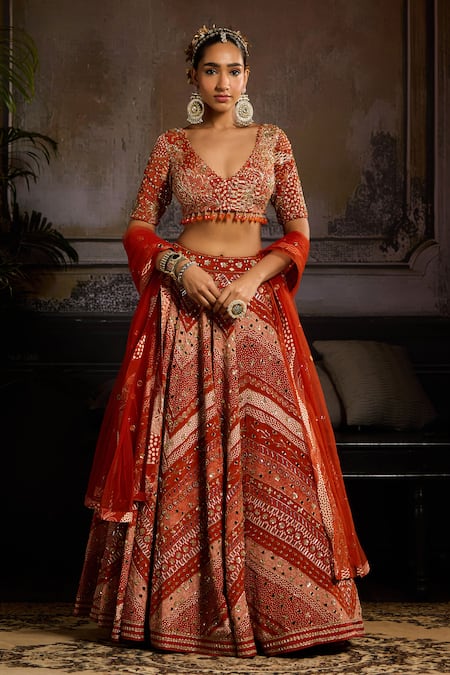 DiyaRajvvir Chevron Print Lehenga Set 