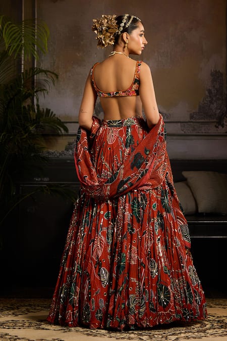 Diyarajvvir Leaf Print Designer Lehenga Set 