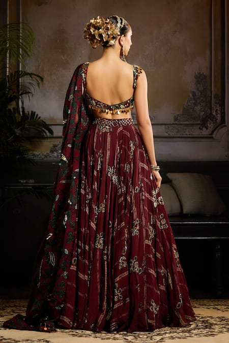 Diyarajvvir Embellished Leaf Vine Print Lehenga Set 