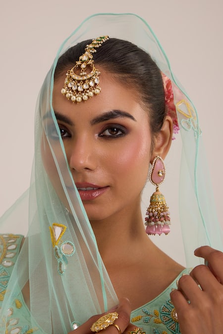 Shop Nitisha Kashyap Official Blue Silk, Net, Lurex Georgette Cutdana, Colorblock Embroidered Lehenga Set Online at Aza Fashions Shop_Nitisha Kashyap Official_Blue Silk, Net, Lurex Georgette Cutdana, Colorblock Embroidered Lehenga Set _Online_at_Aza_Fashions